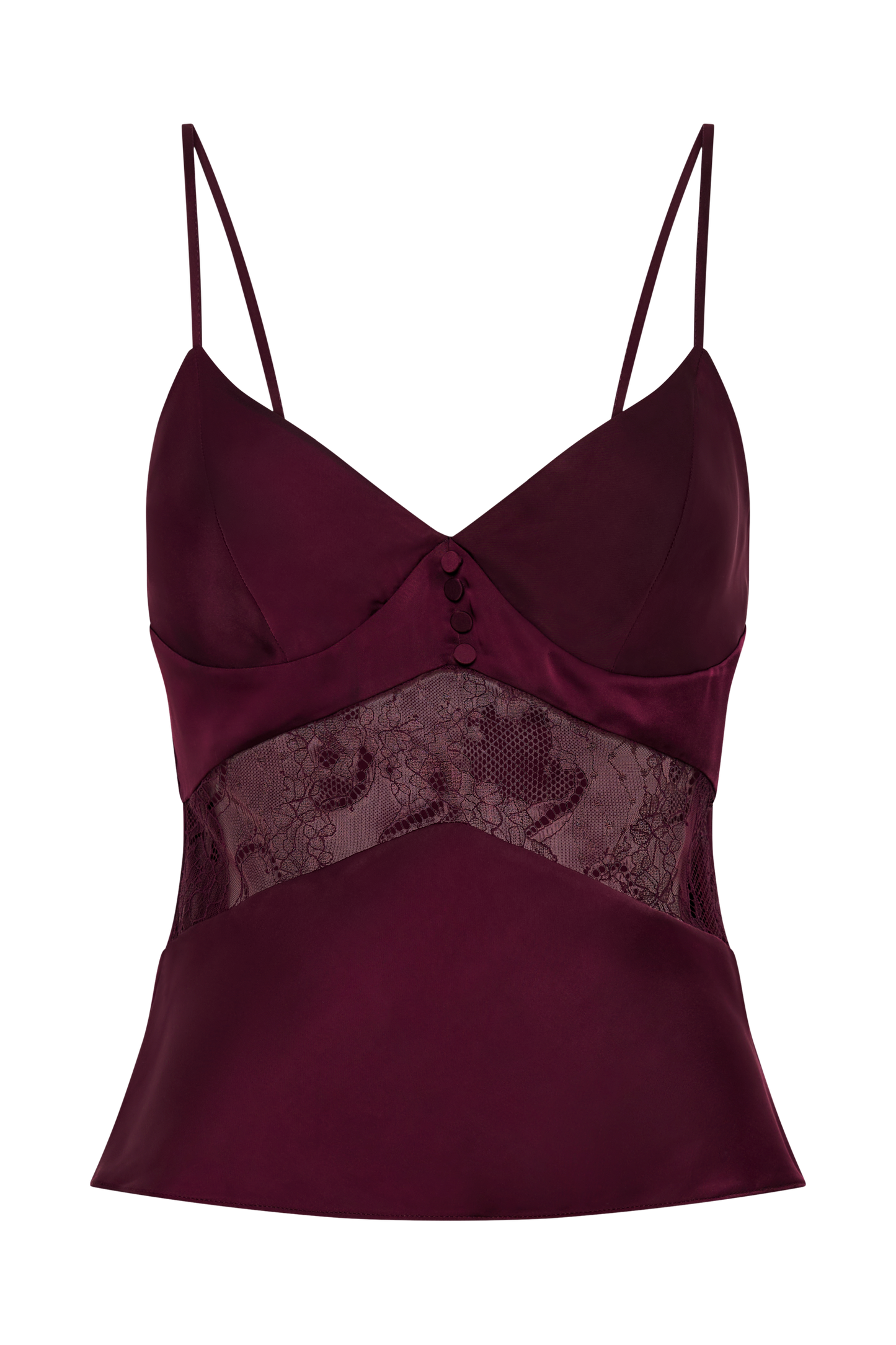 Luella Satin Lace Cami Top - Plum