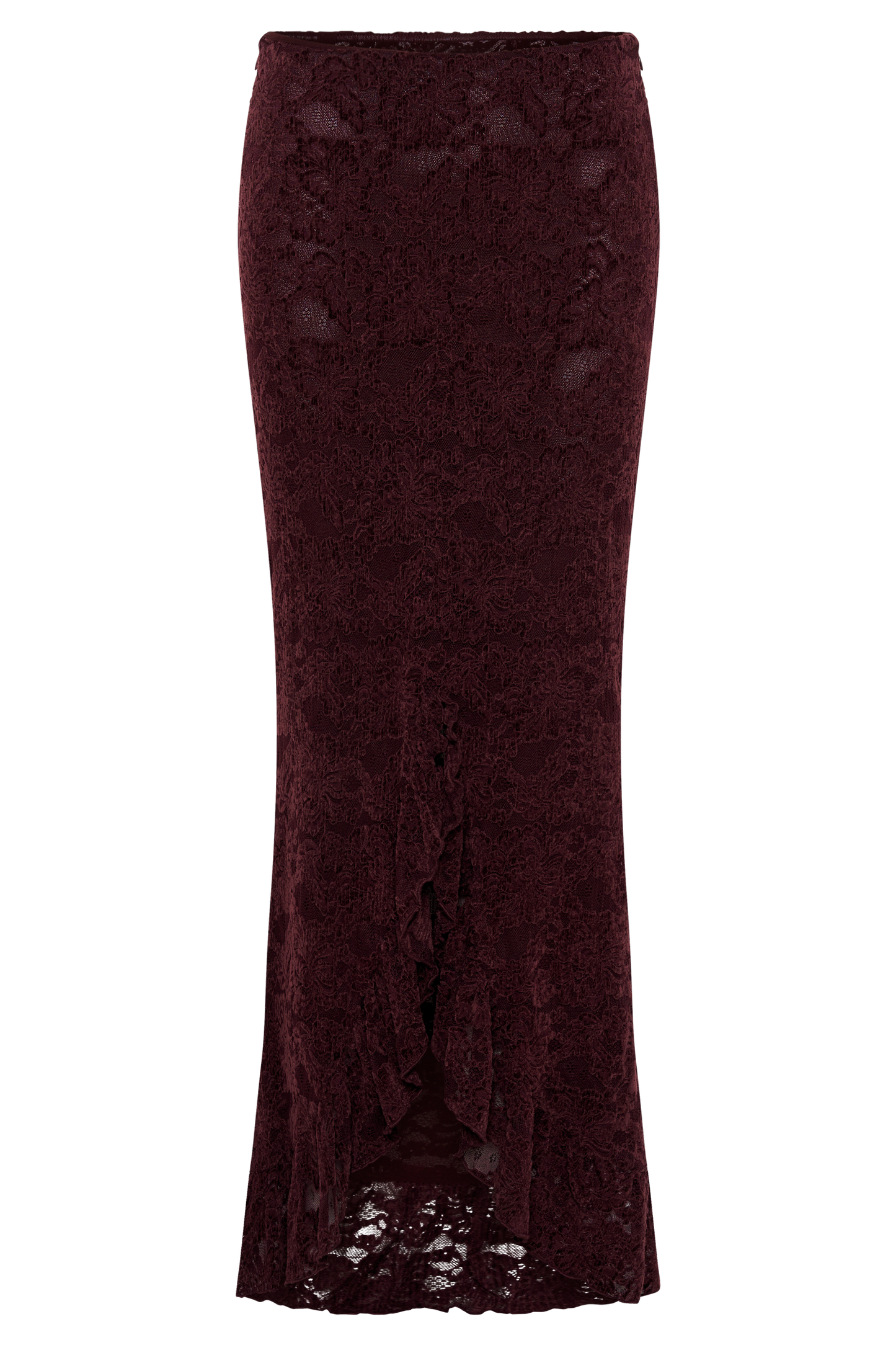 Artemis Lace Plisse Maxi Skirt - Plum