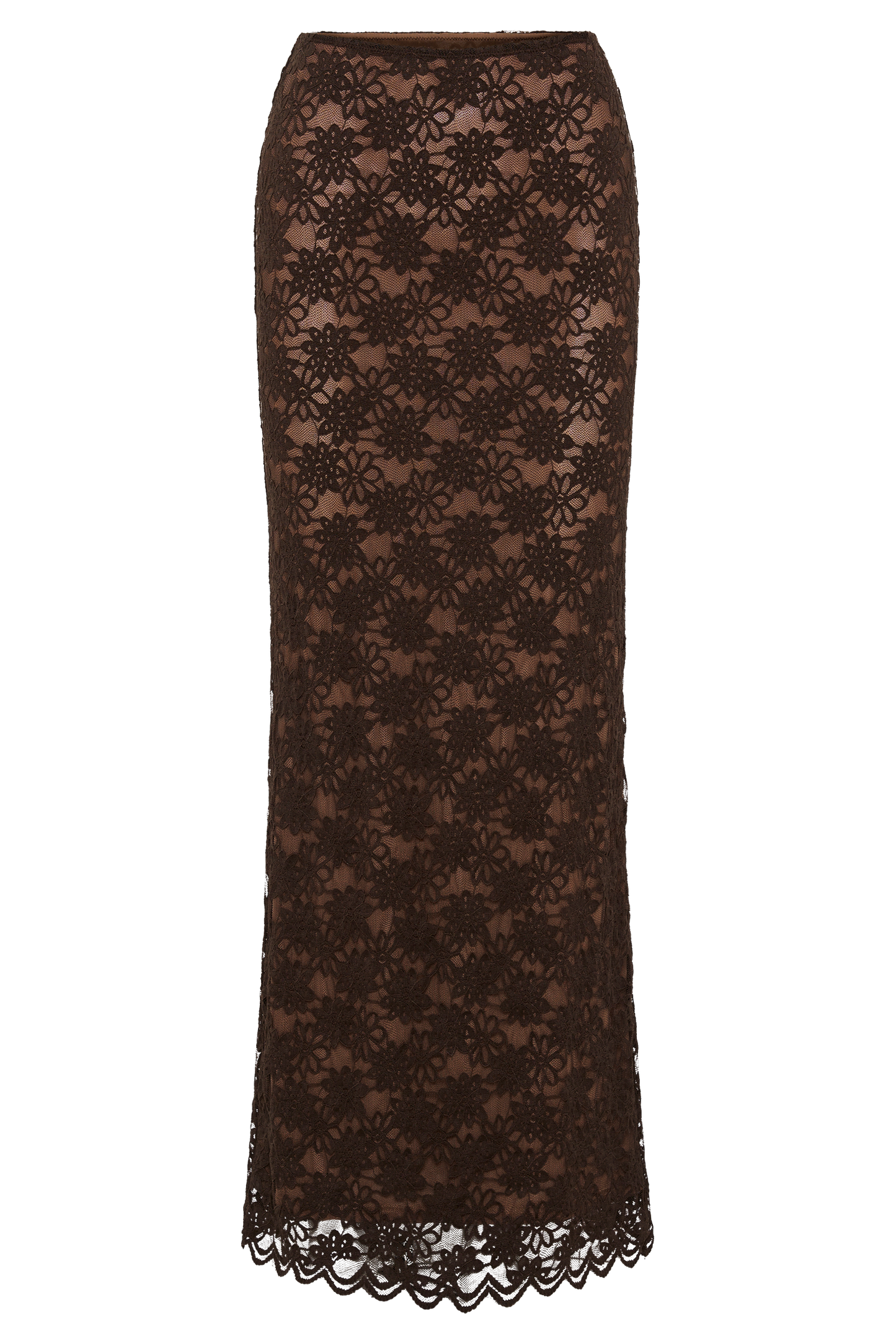 Elska Lace Maxi Skirt - Chocolate