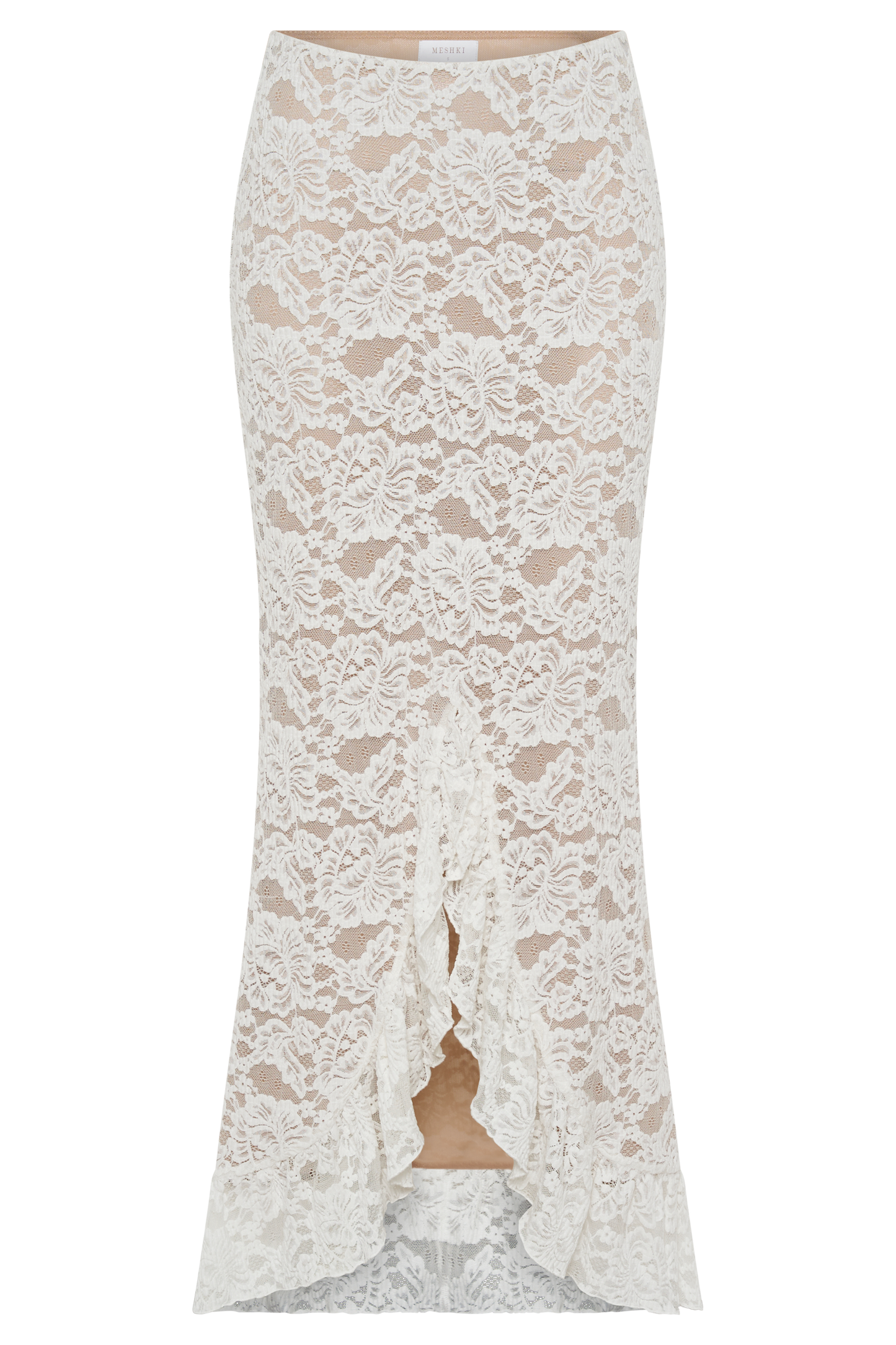 Artemis Lace Plisse Maxi Skirt - Ivory