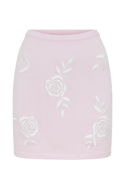 Tallulah Rose Knit Mini Skirt - Fairy Floss Pink