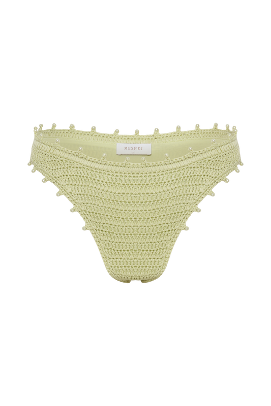 Sadie Pearl Knit Bikini Bottom - Seafoam Green