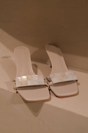 Lucy Shell Mules - Ivory Pearl