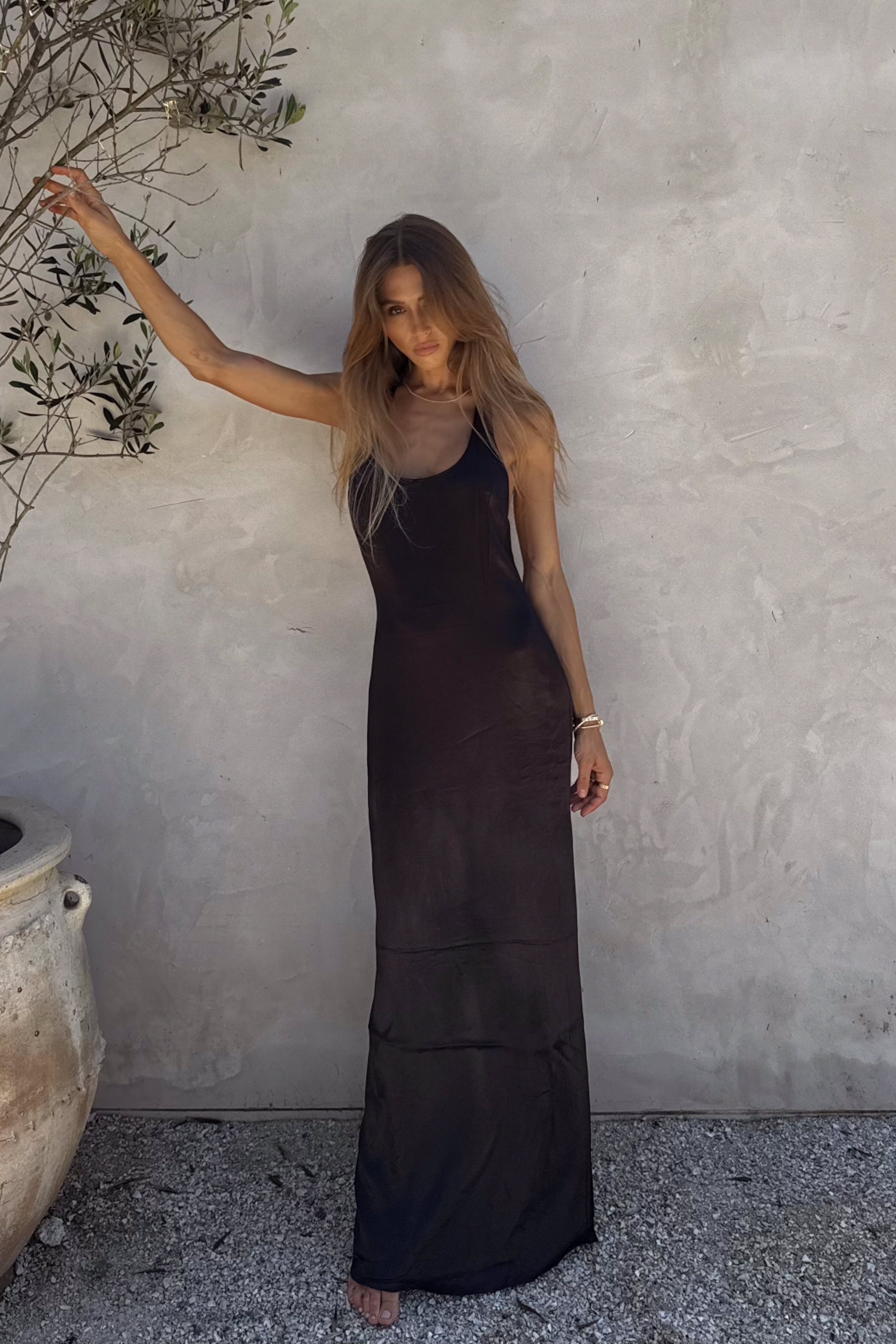 Black racerback maxi dress best sale