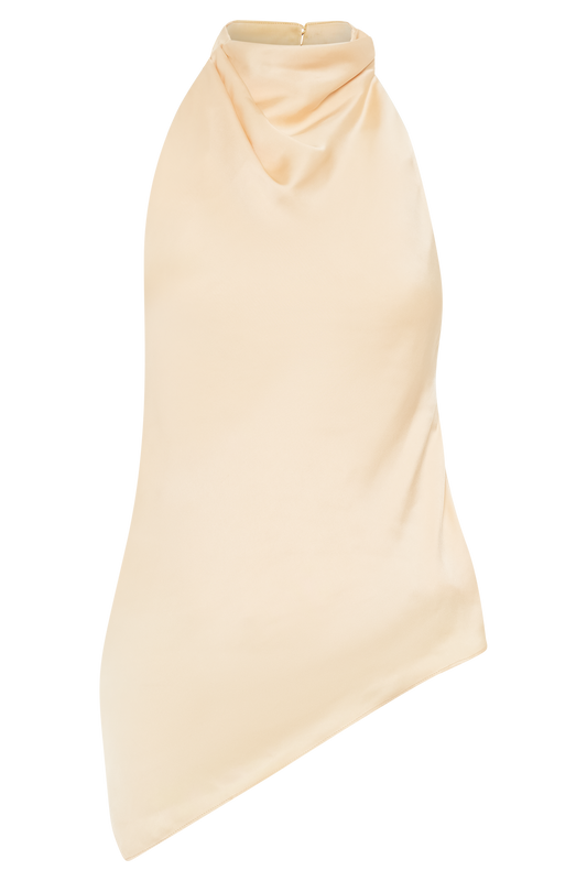 Seraphine Satin Halter Top - Peach