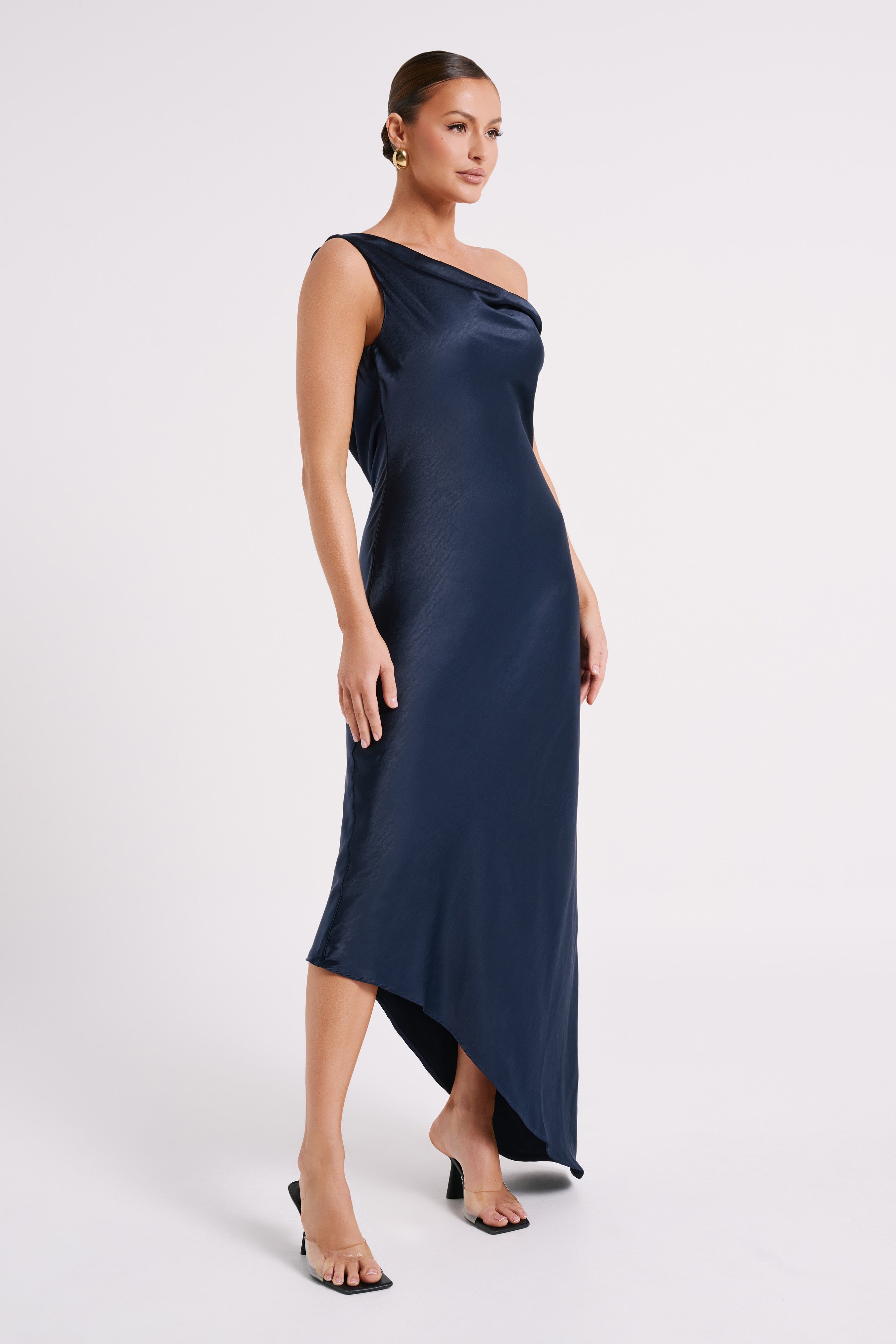 Navy asymmetrical dress hotsell