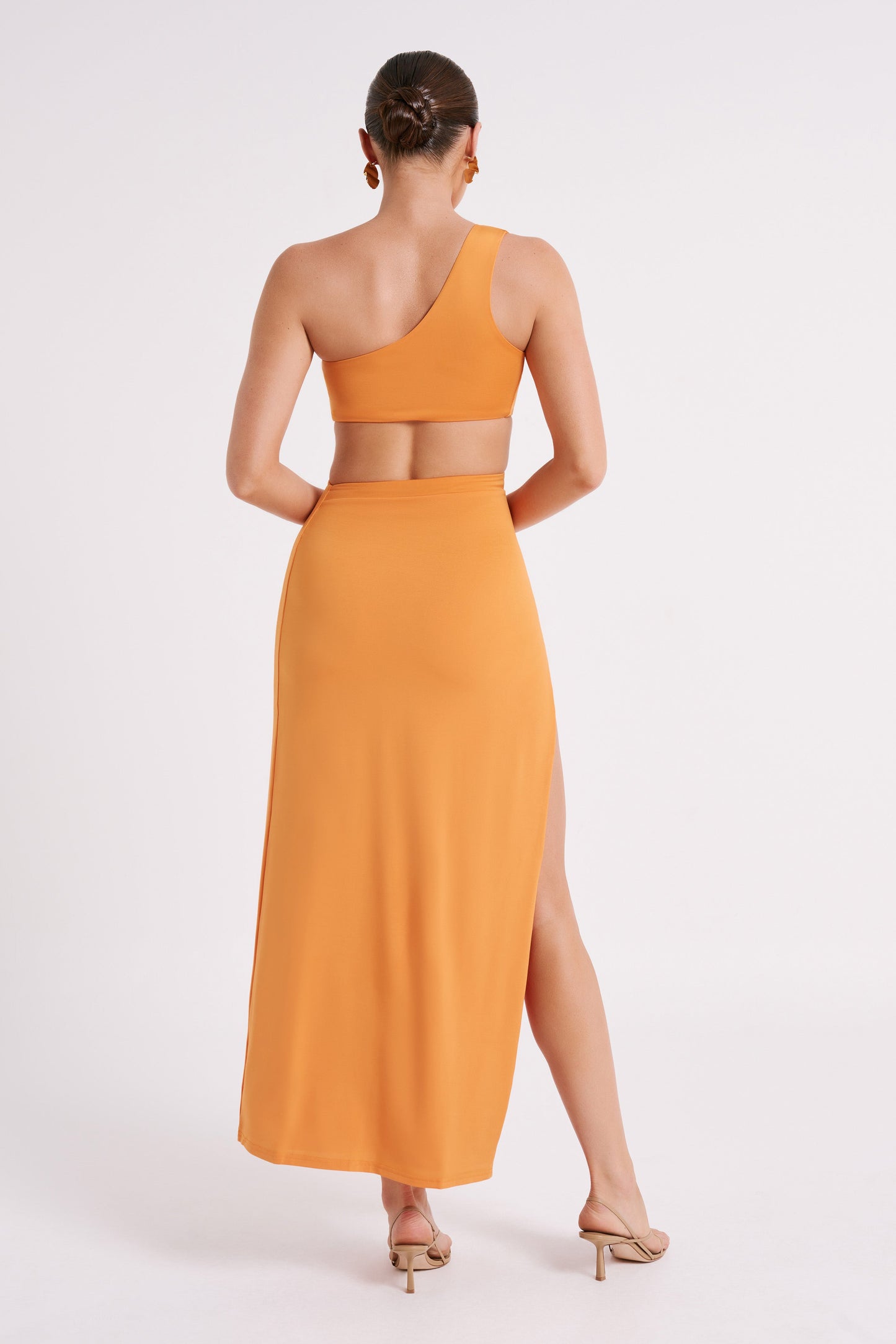 Solana One Shoulder Maxi Dress - Orange