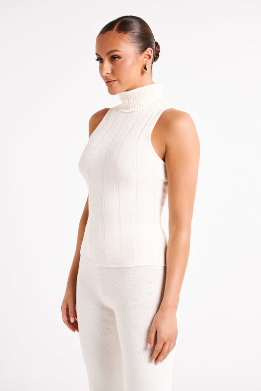 Angelina Ribbed Turtleneck - Ivory