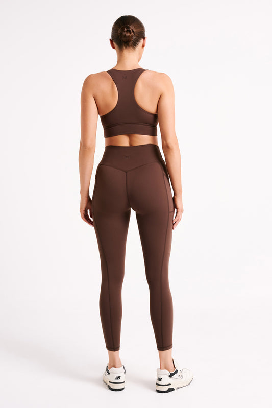 Thea Racerback Crop Top - Dark Chocolate