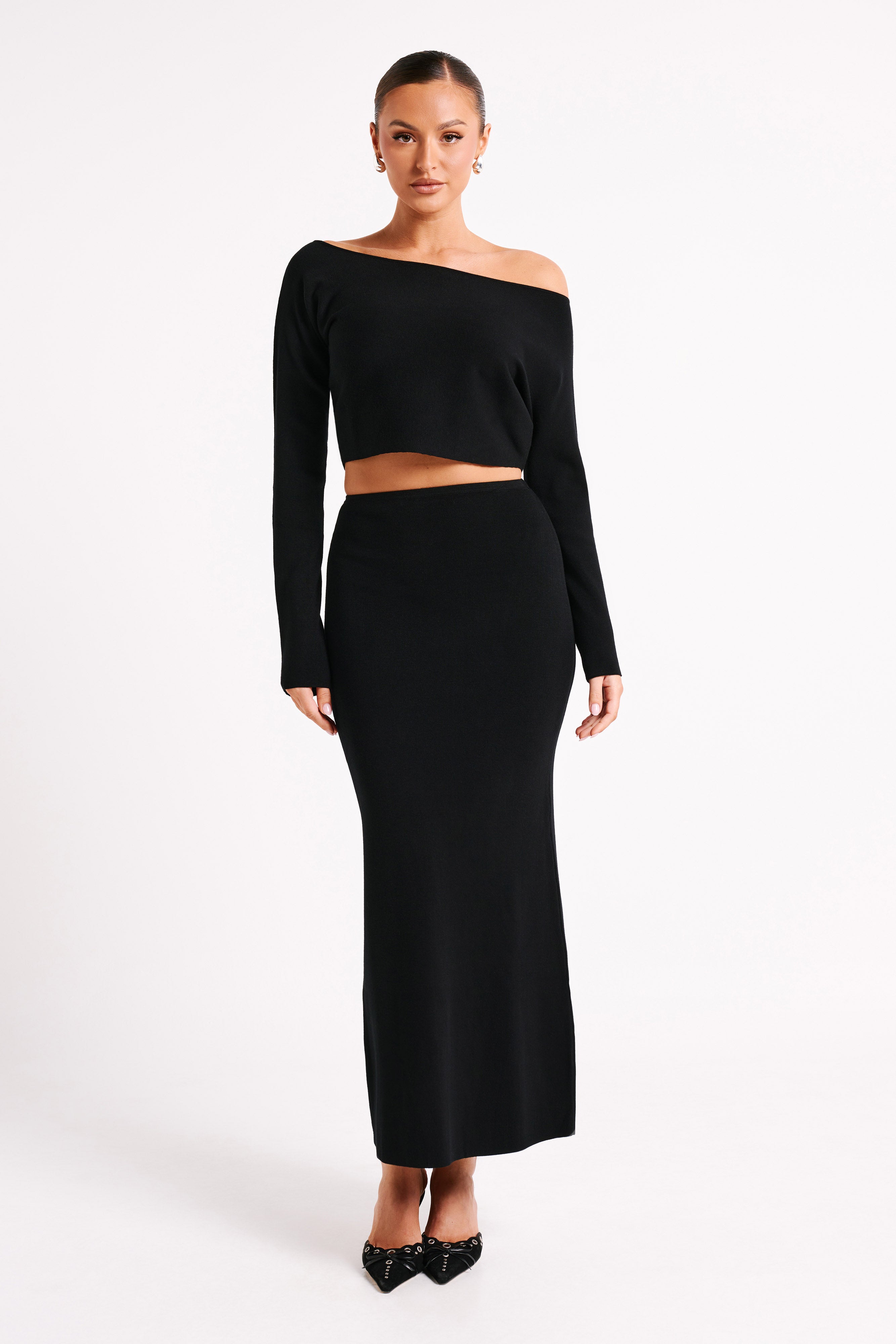 Avani Oversized One Shoulder Jumper - Black