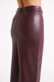 Lottie Faux Leather Maxi Skirt - Plum