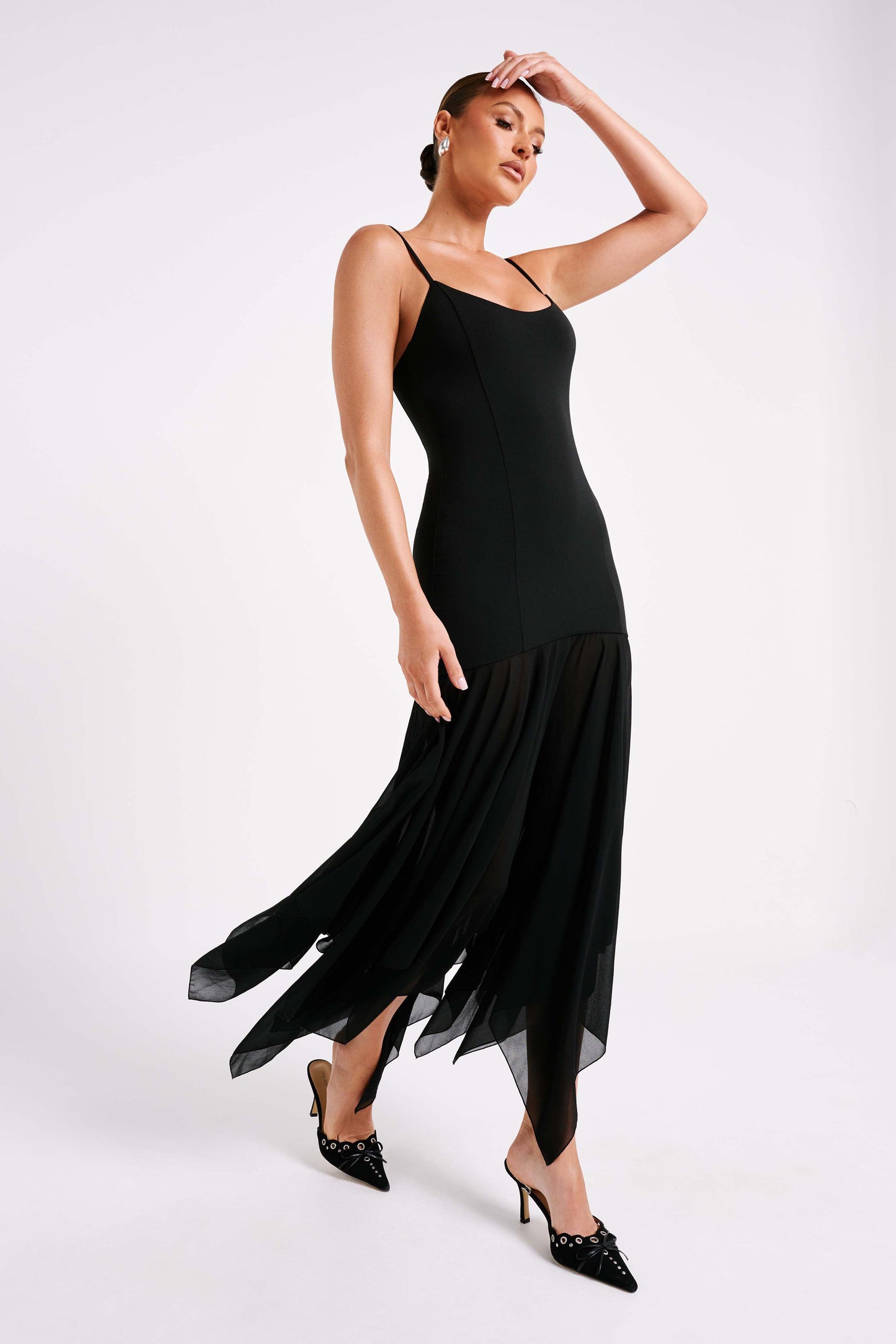 Minka Chiffon Maxi Dress - Black