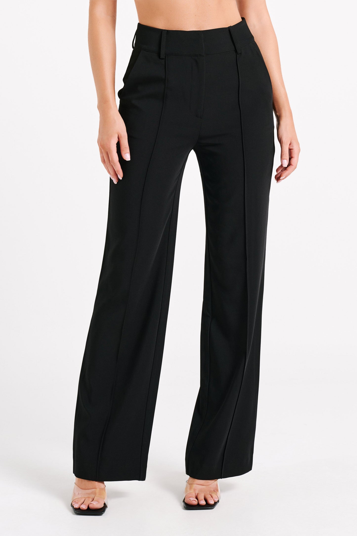 Lisa High Waist Suiting Trousers - Black