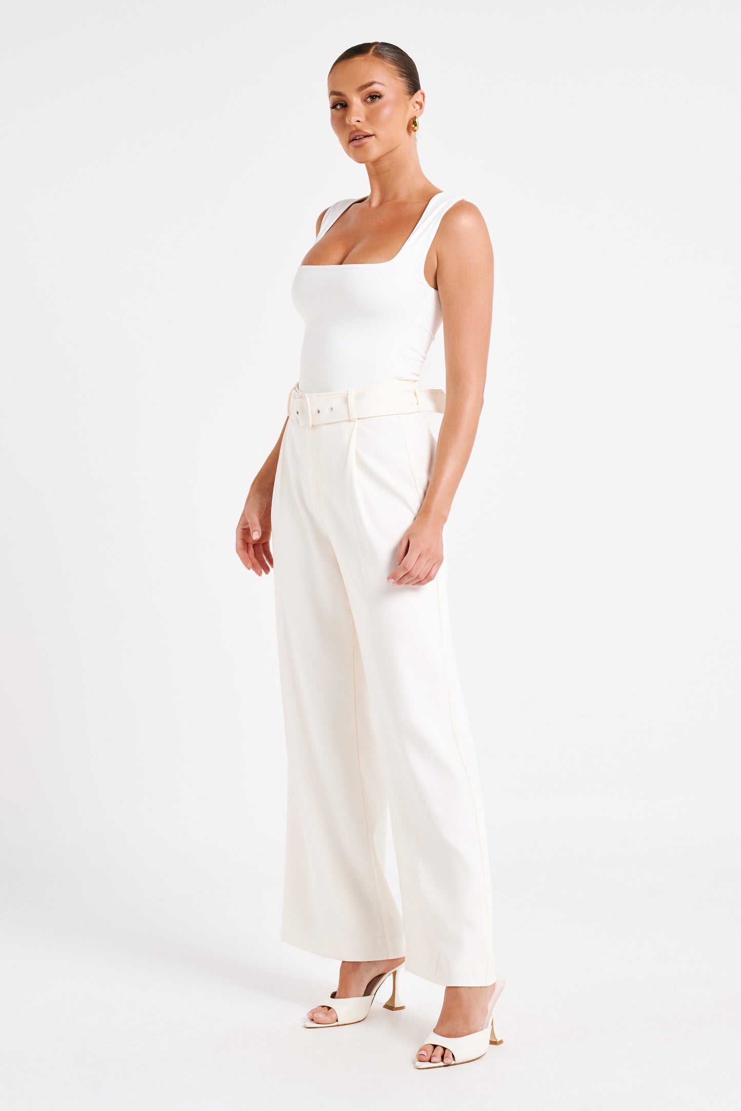 Tenley Wide Leg Suiting Pants - Ivory