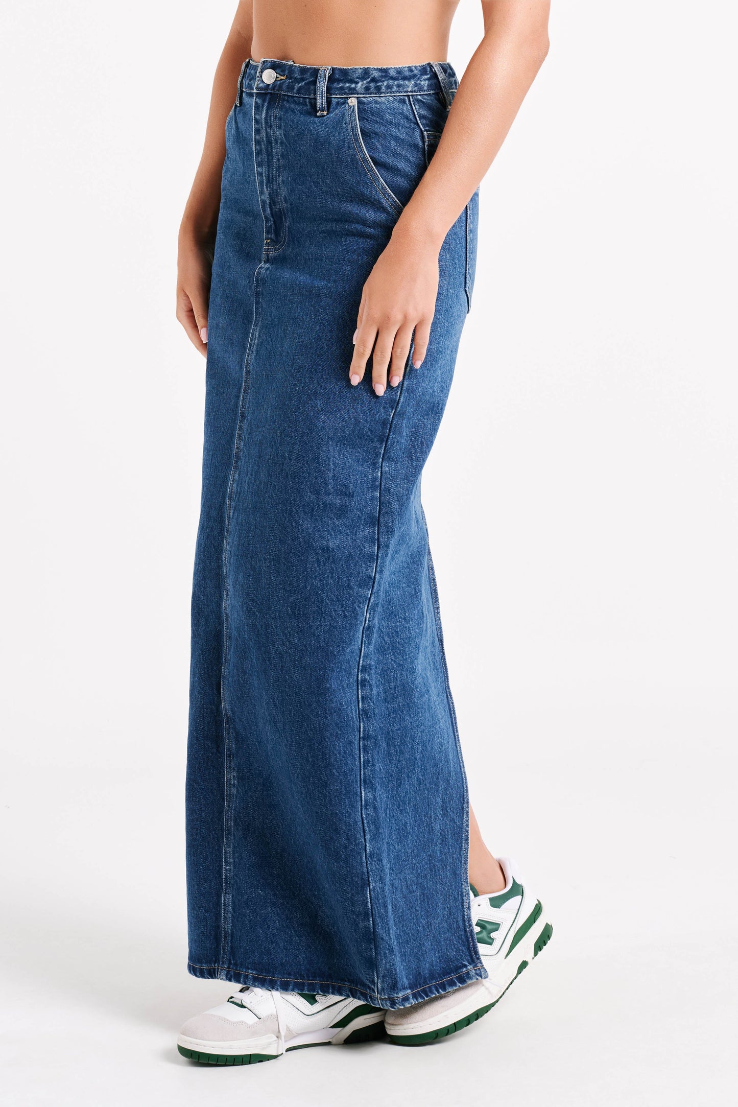 Illona Denim Maxi Skirt - Dark Blue