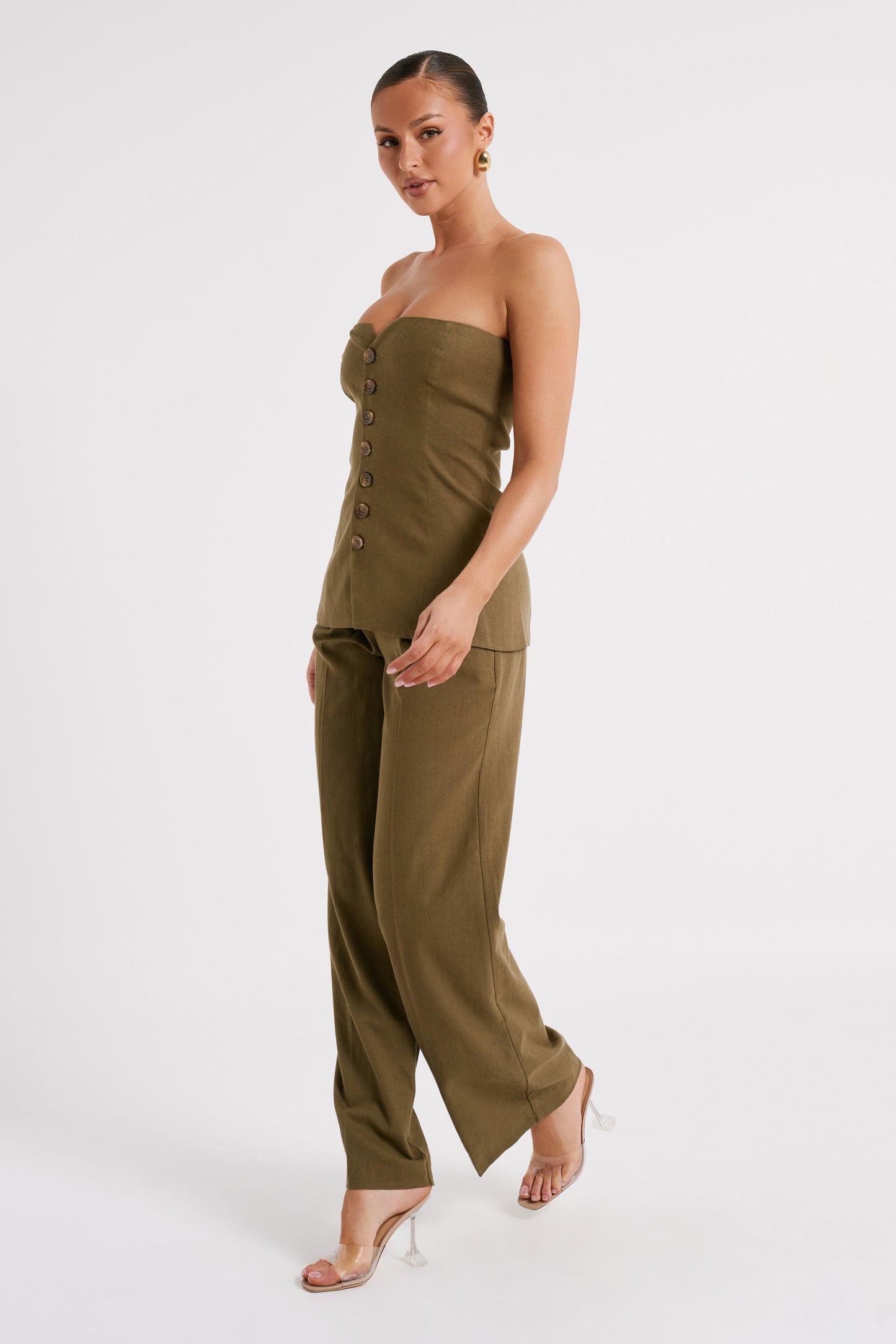 Adina Linen Pant - Olive