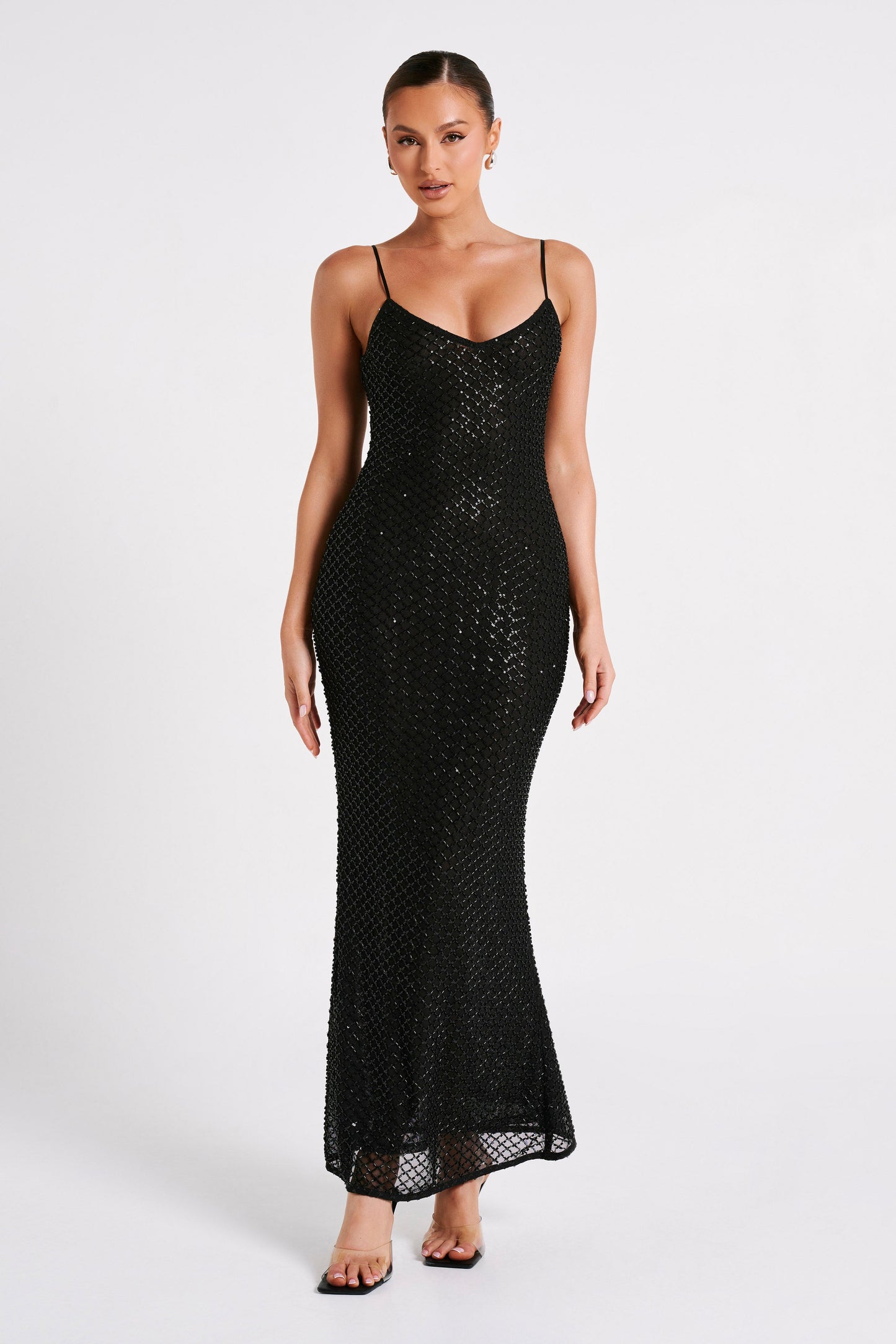 Chessie Sequin Maxi Dress - Black