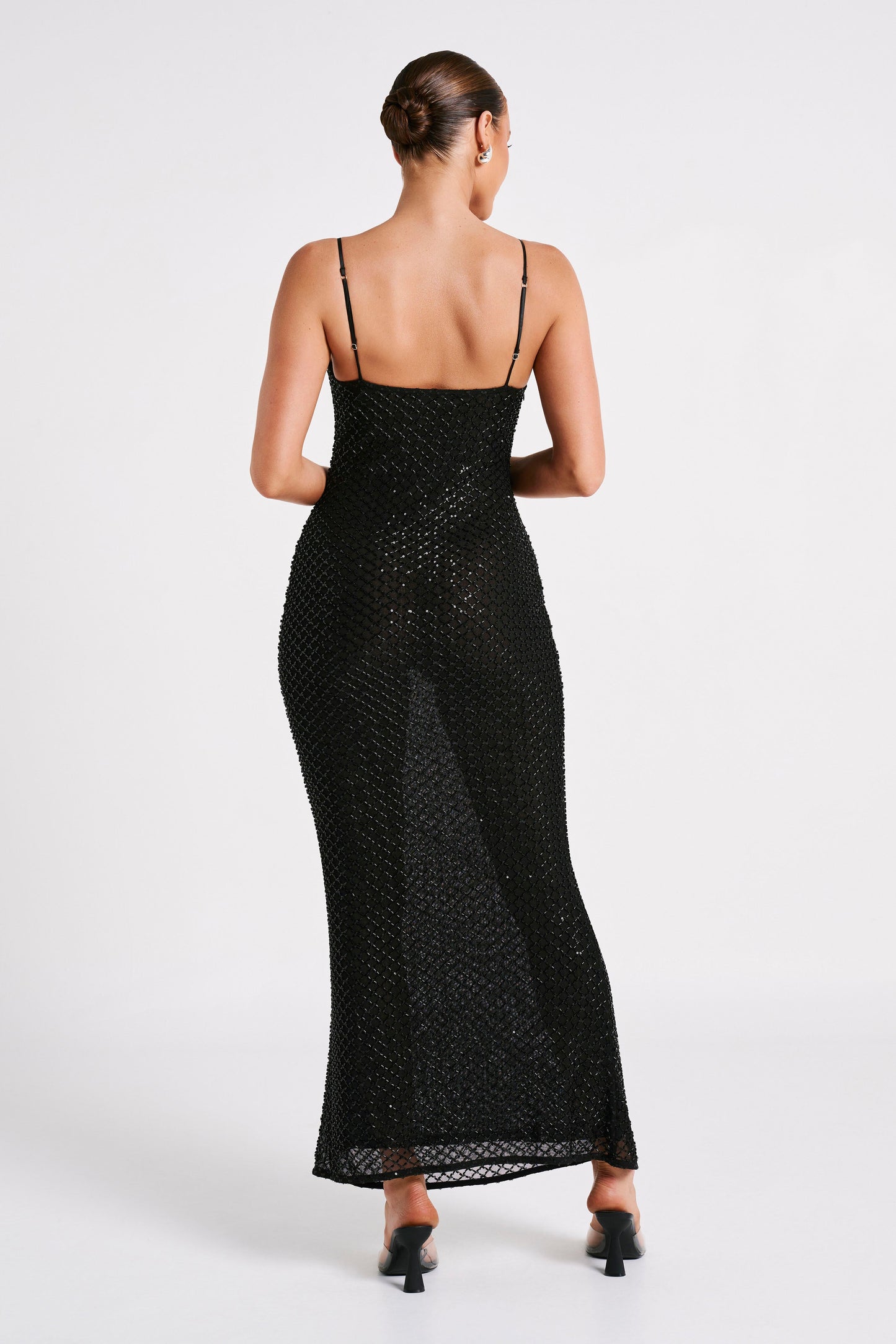 Chessie Sequin Maxi Dress - Black