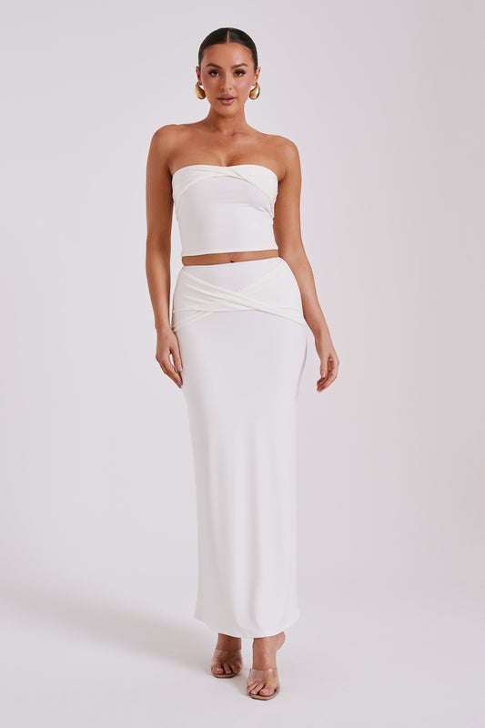 Ceri Maxi Twist Skirt - White