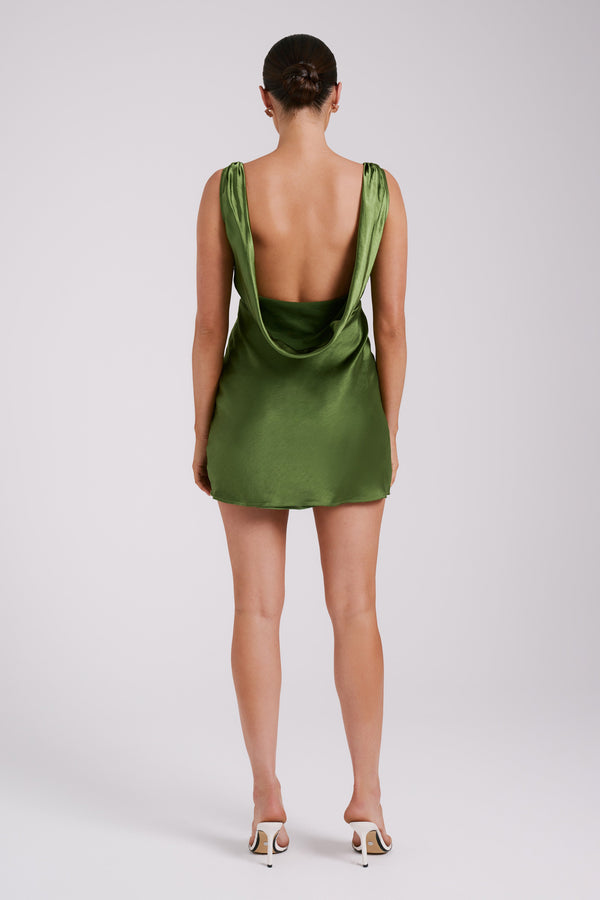 Green Satin Mini Dress