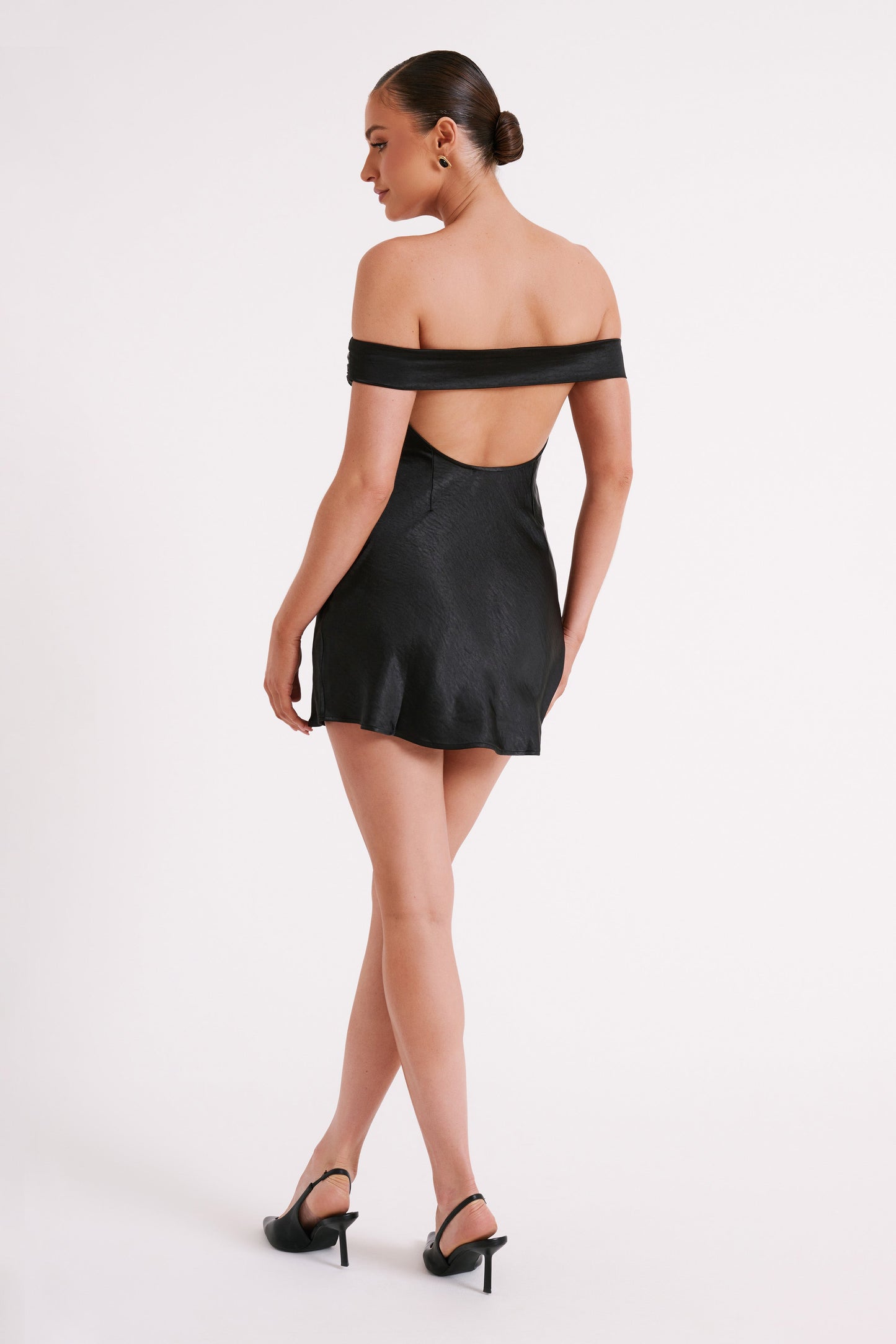 Cher Satin Strapless Mini Dress - Black