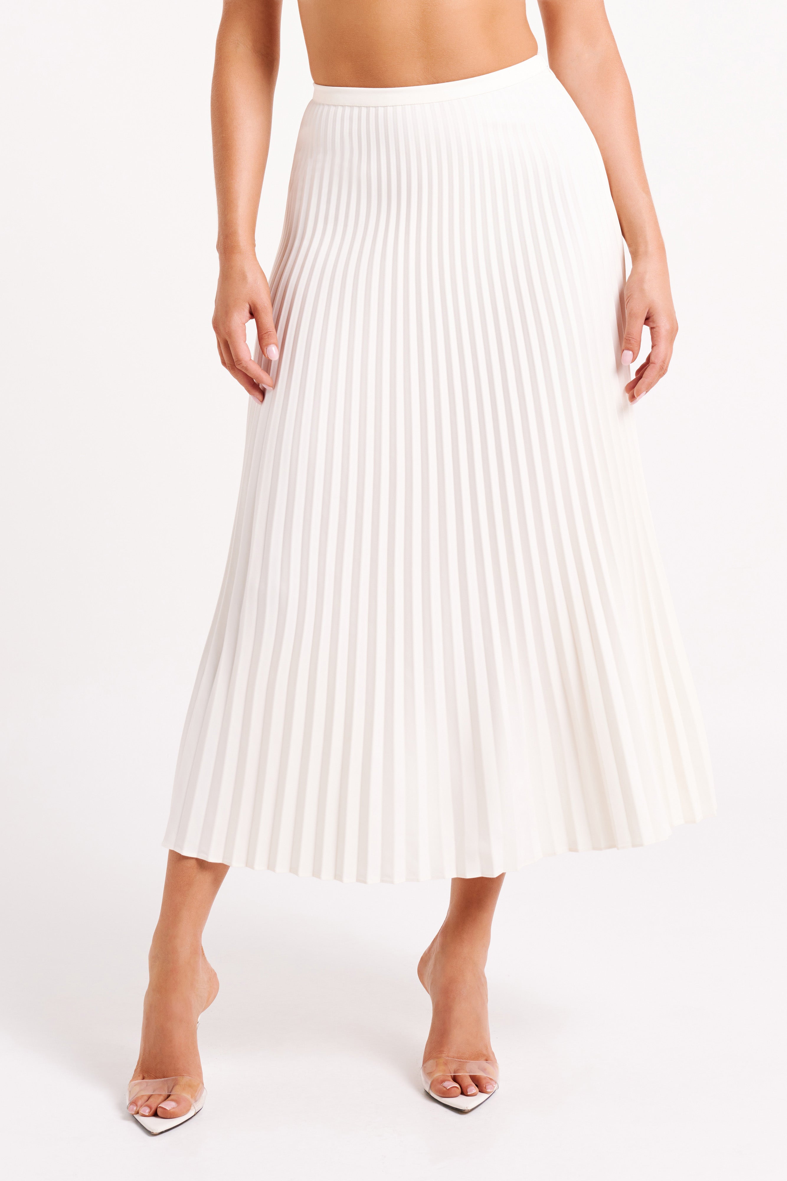 Ivory flowy skirt best sale