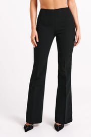 Express Womens Flare Dress Career Pants Black Pockets Stretch Zipper 2S 