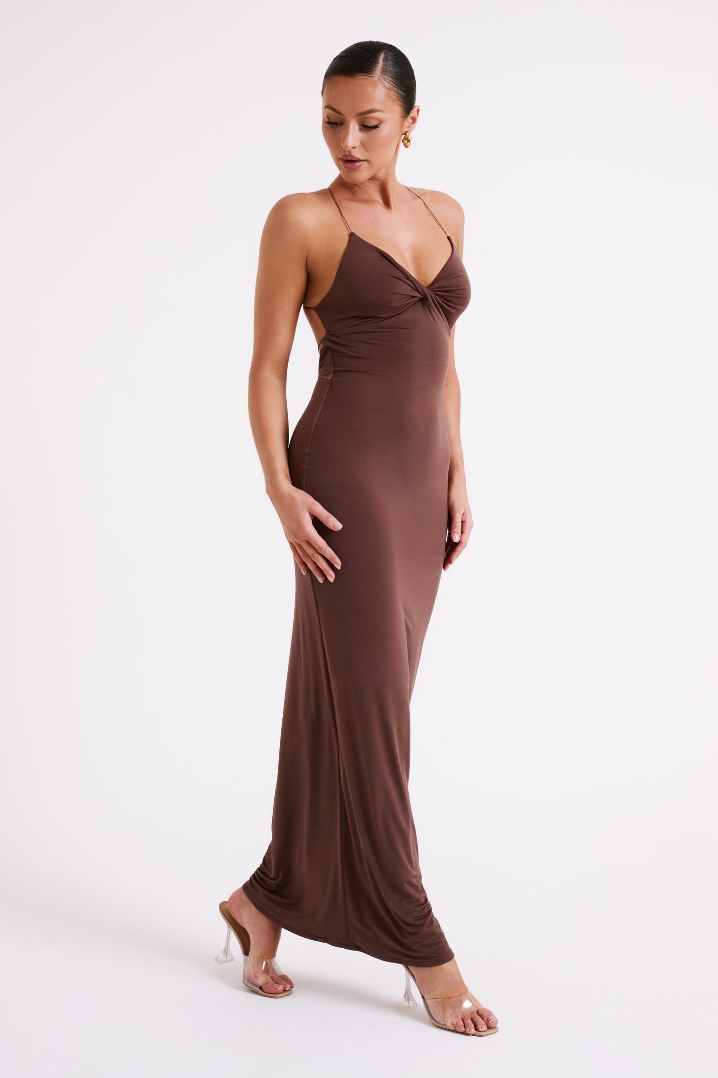 Sinead Twist Maxi Dress - Mocha