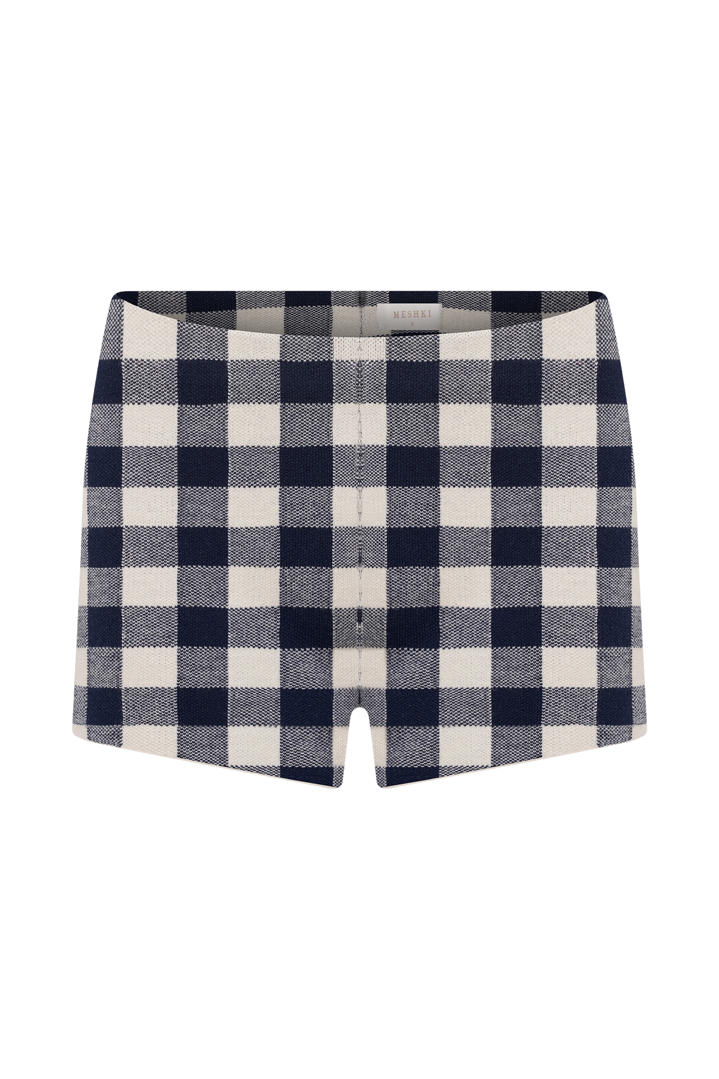 Marcie Knit Short - Navy Gingham