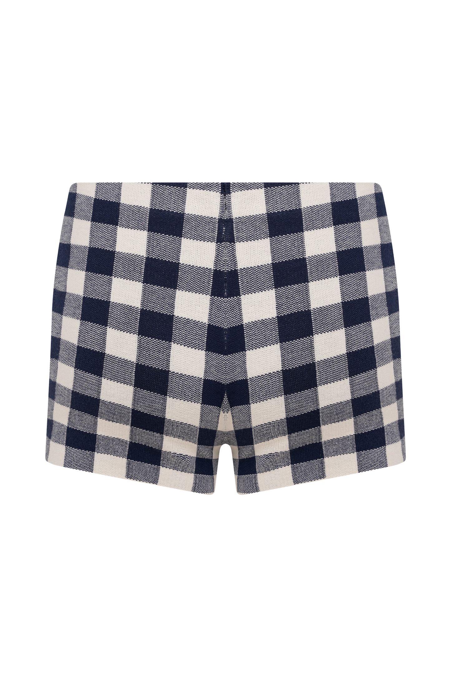 Marcie Knit Short - Navy Gingham