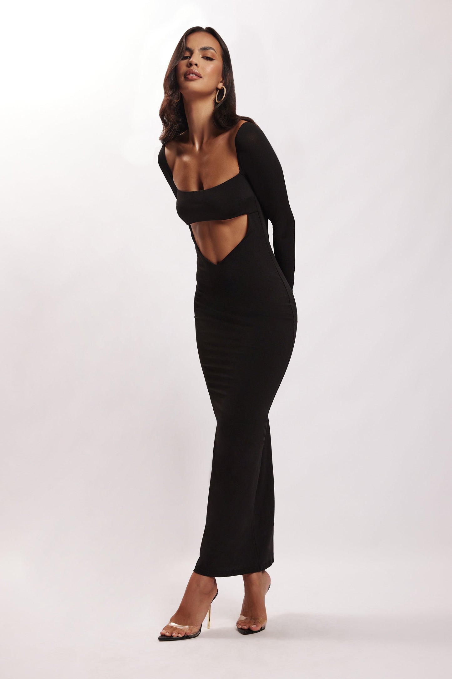 Ashleigh Cut Out Bandeau Maxi Dress - Black