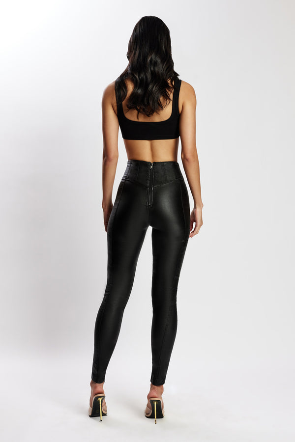 Women's Faux Leather Wet Look Shiny Metallic High Waist Legging Pants  Trousers (S) : : Clothing, Shoes & Accessories