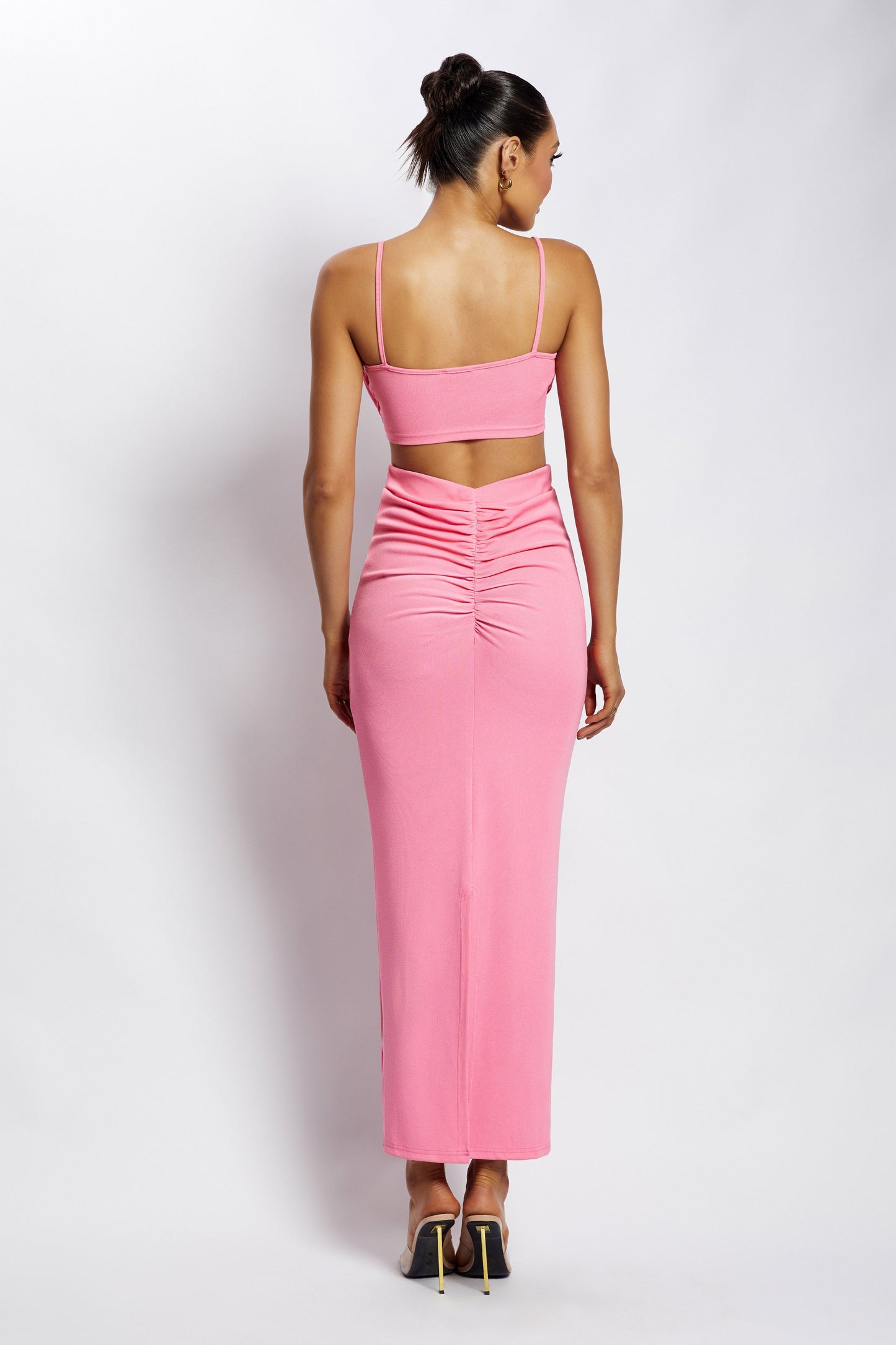 Jordan Ruched Front V Front Top - Pink