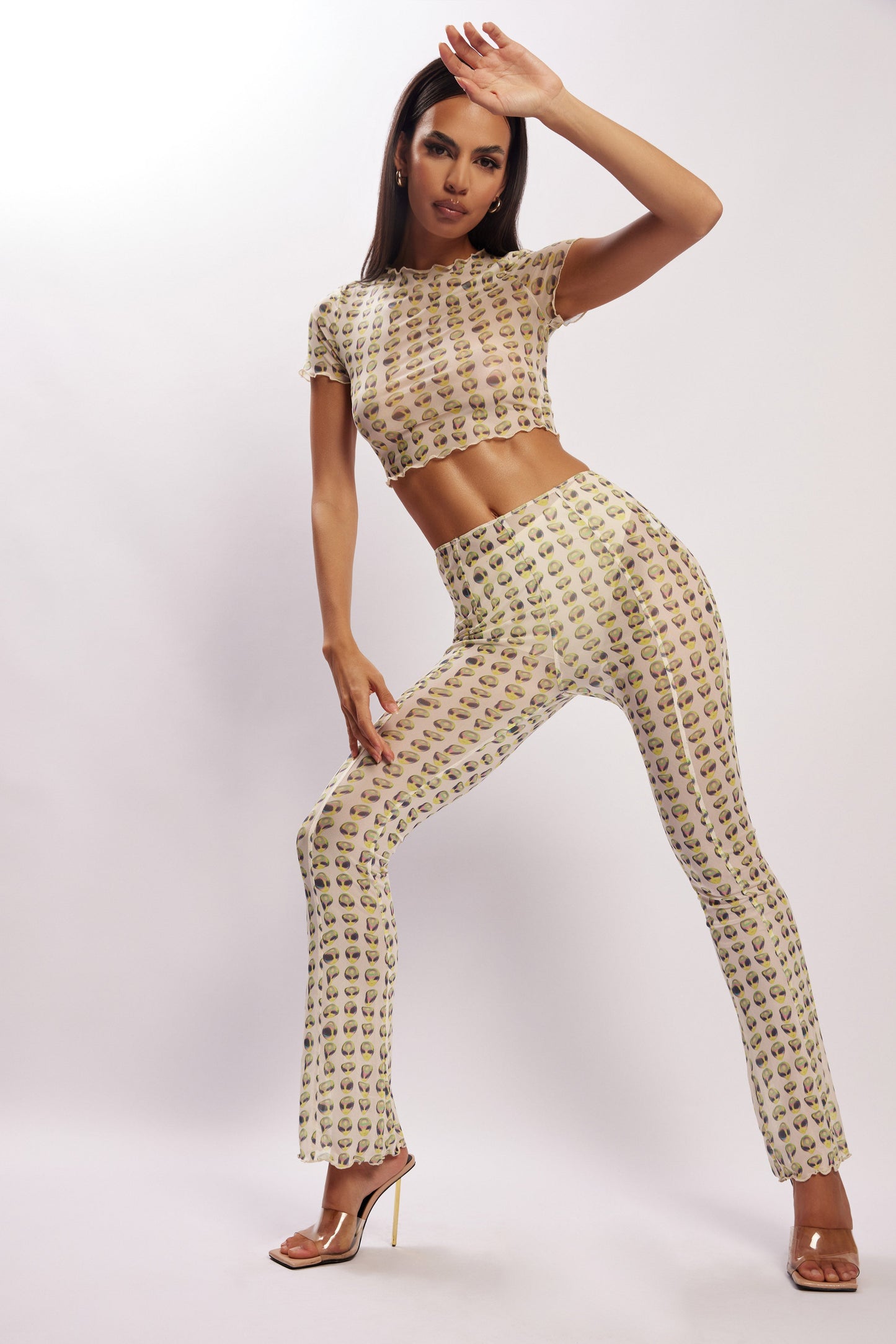 Nora Mesh Straight Leg Pant - Alien Print