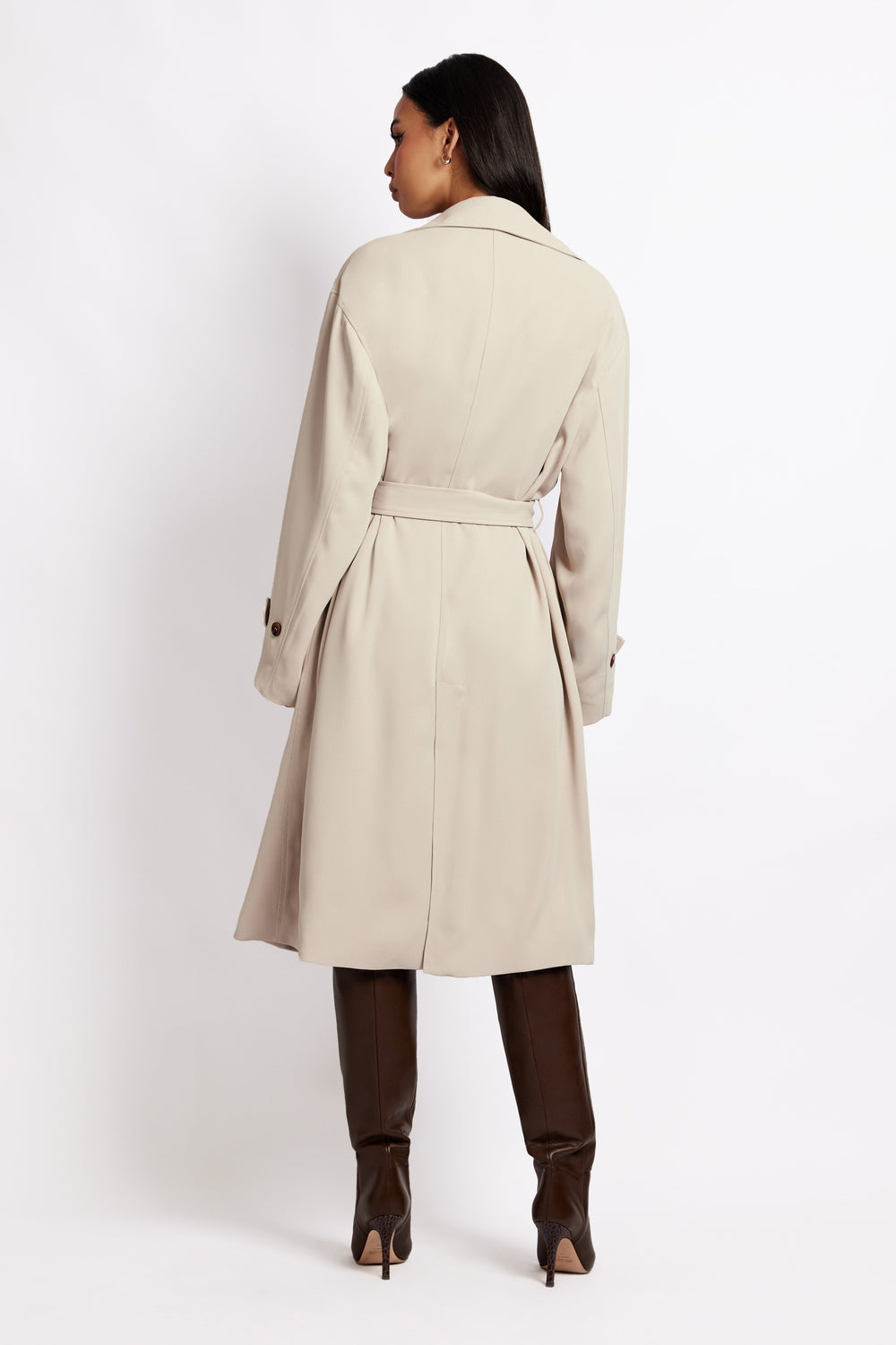 Keily Super Oversized Trench Coat - Bone