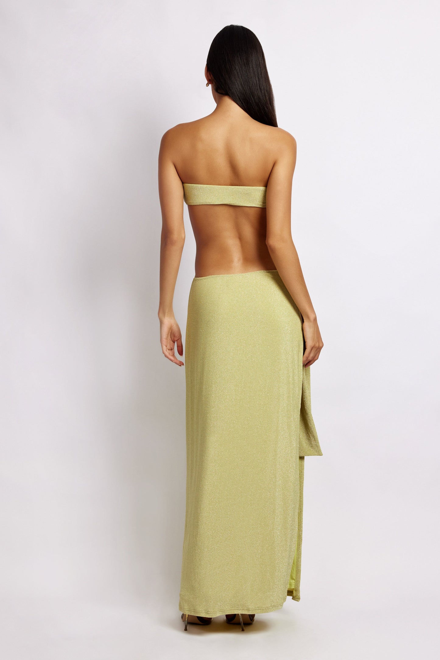 Sierra Strapless Shimmer Dress - Green Shimmer