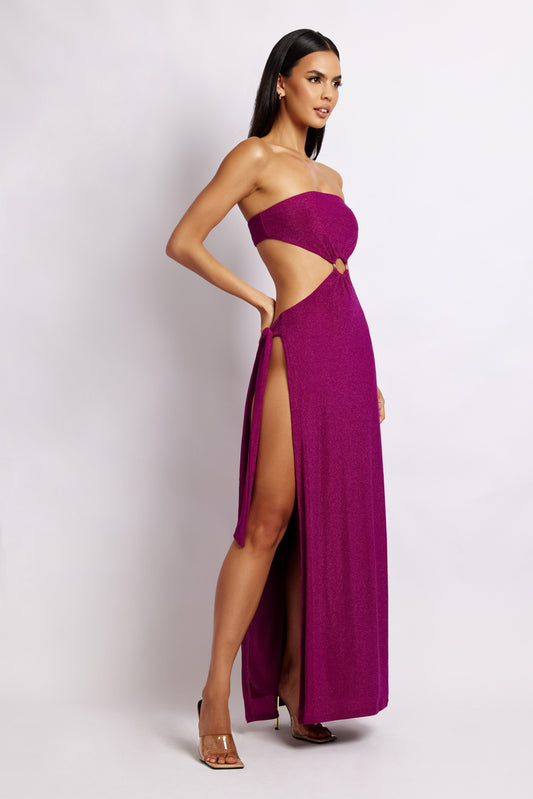 Sierra Strapless Shimmer Dress - Violet Shimmer