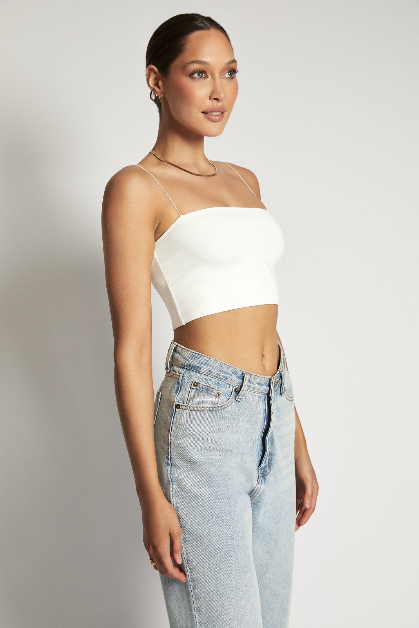 Yvonne Cami Crop Top - White