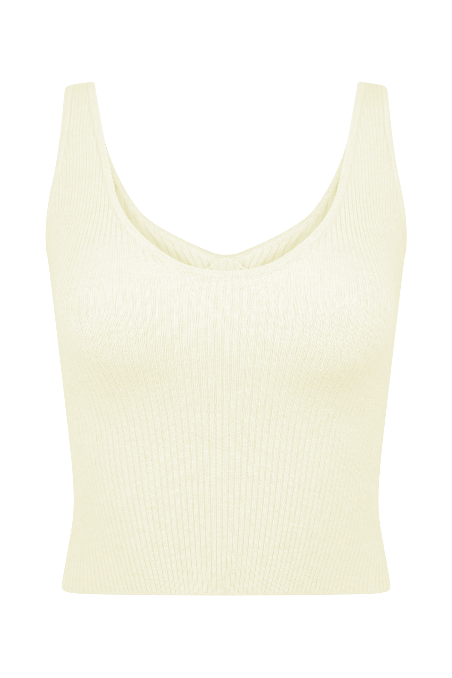 Natalya Ribbed Knit Cami Top - Ivory