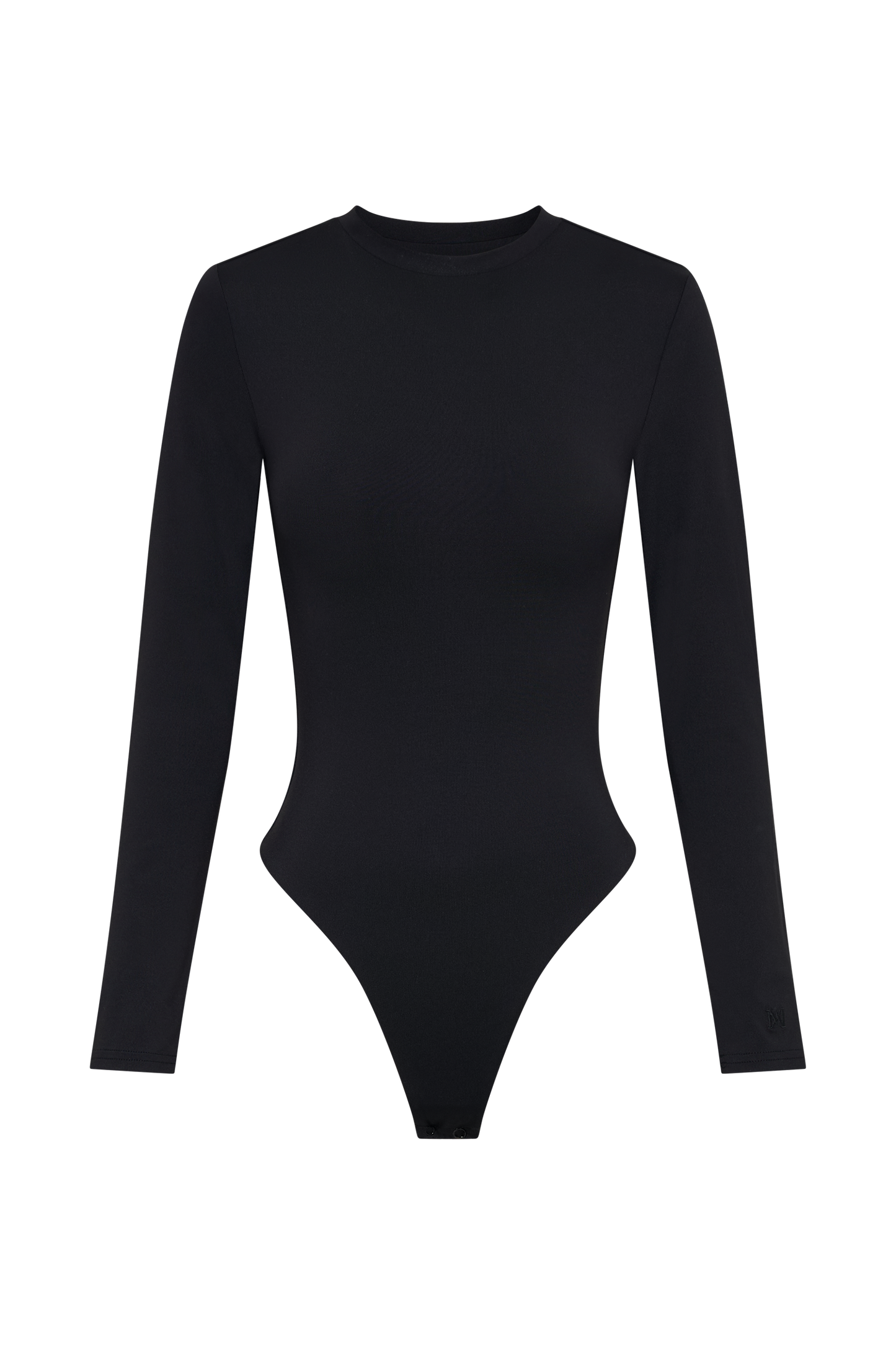 Delilah Long Sleeve Crew Neck Bodysuit - Black