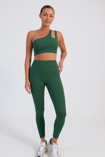 Buy WEEKEND WORKOUT HUGGED FIT OLIVE GREEN YOGA PANTS for Women